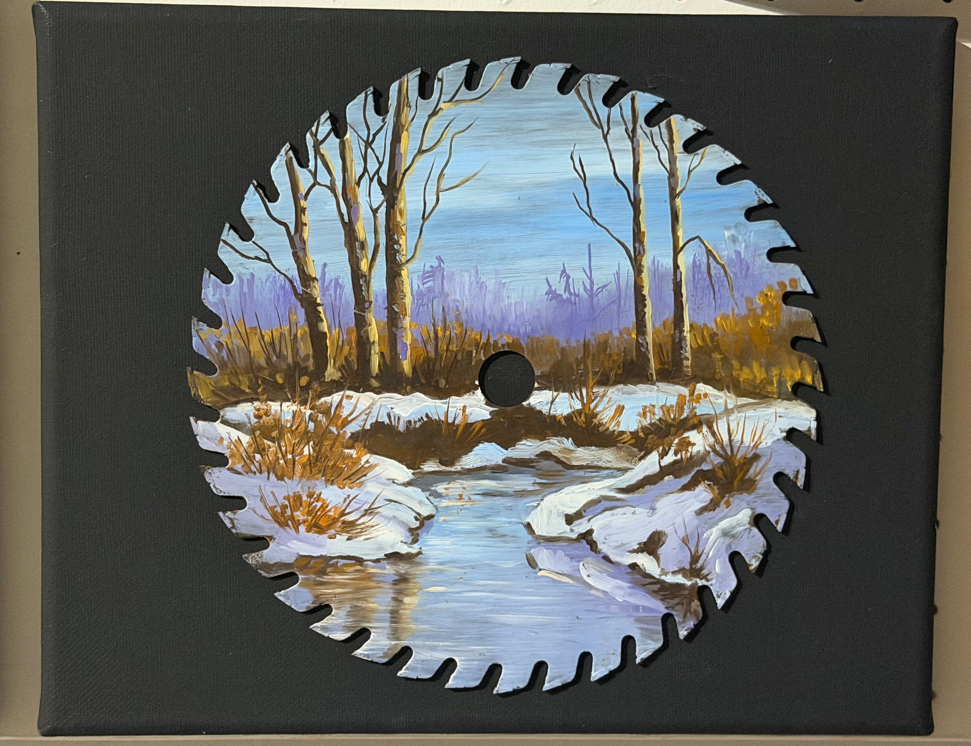 Saw Blade Landscape Painting