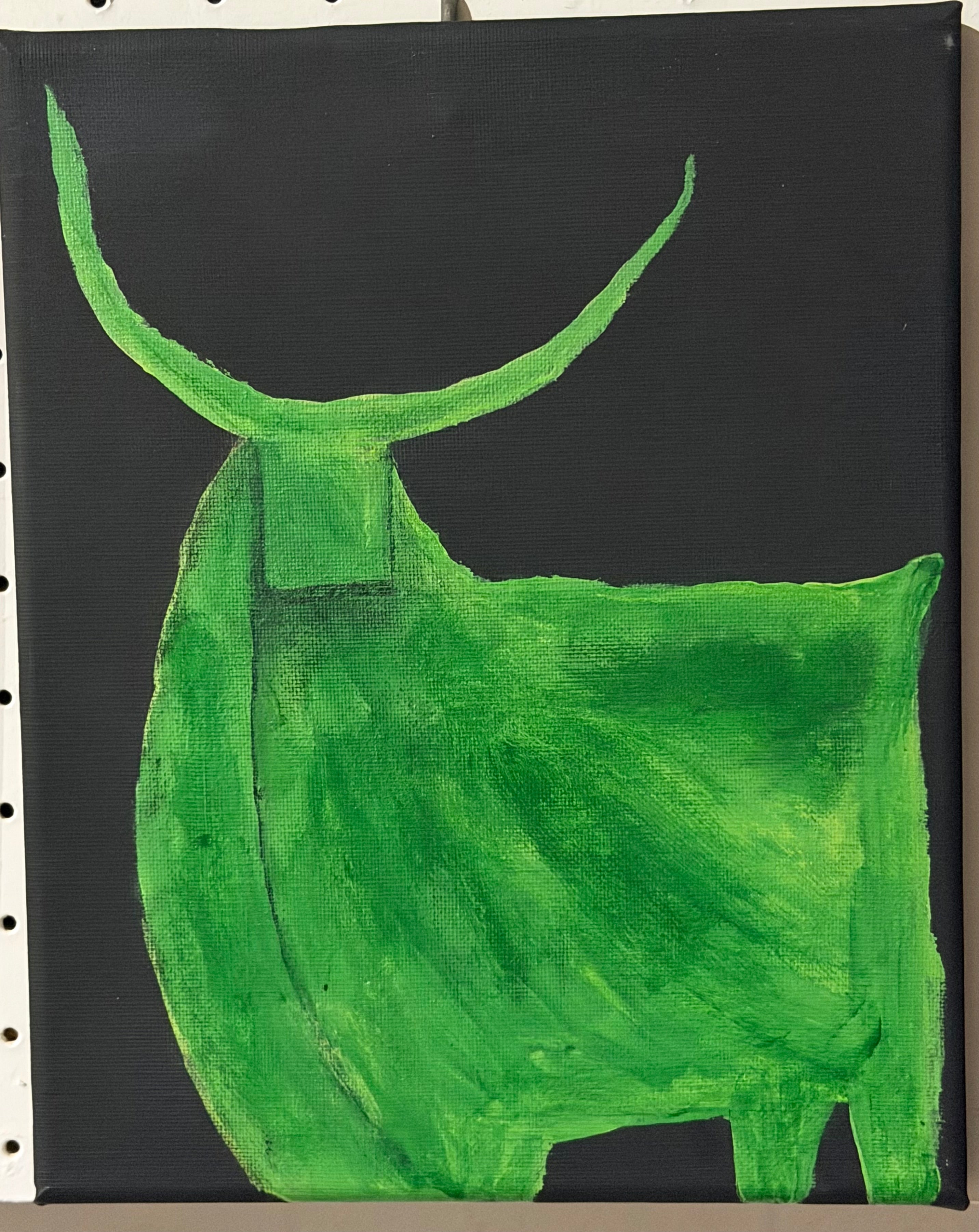 Green Longhorn Painting