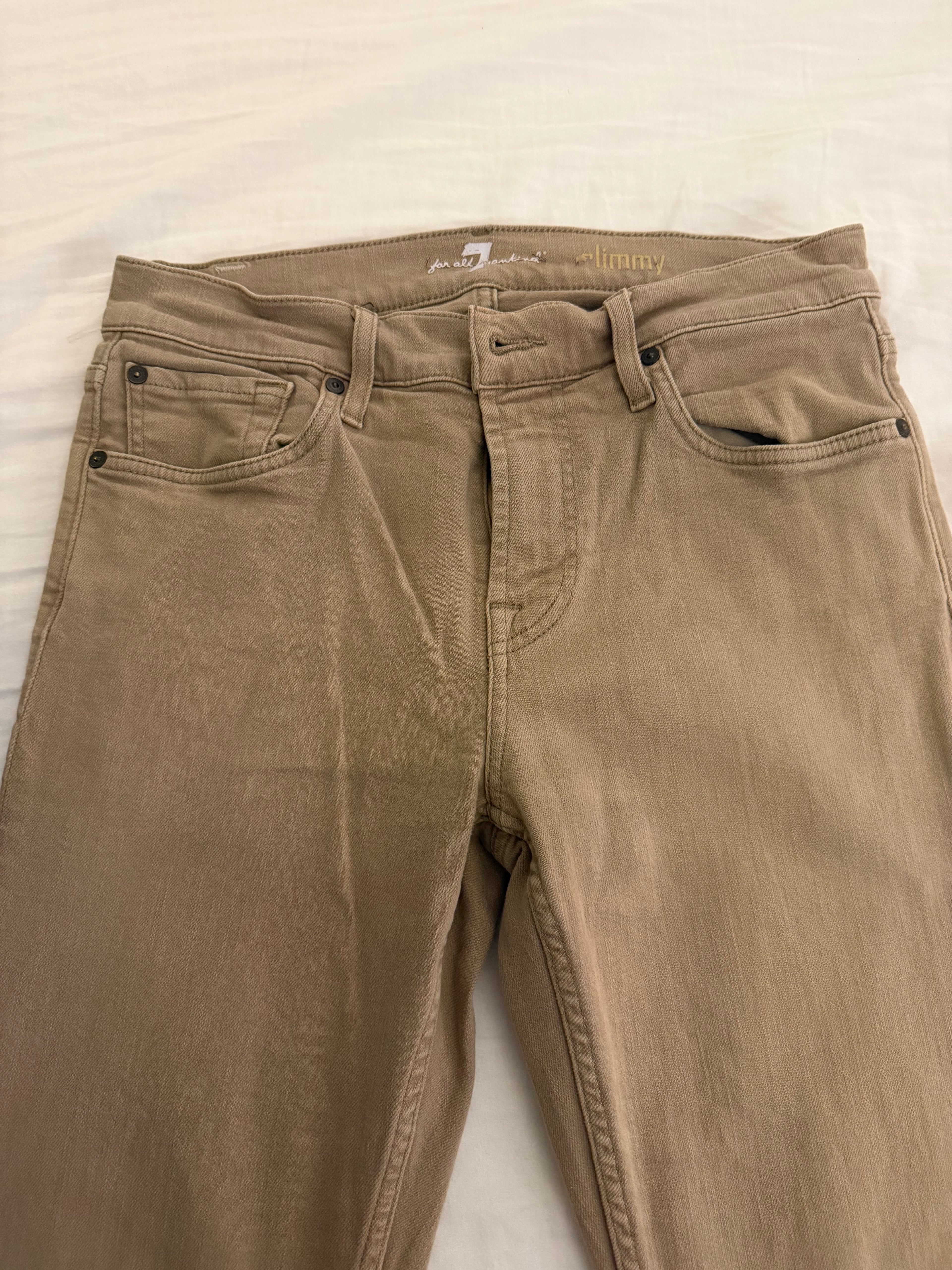 7 For All Mankind Slimmy Jeans — Tan | 31