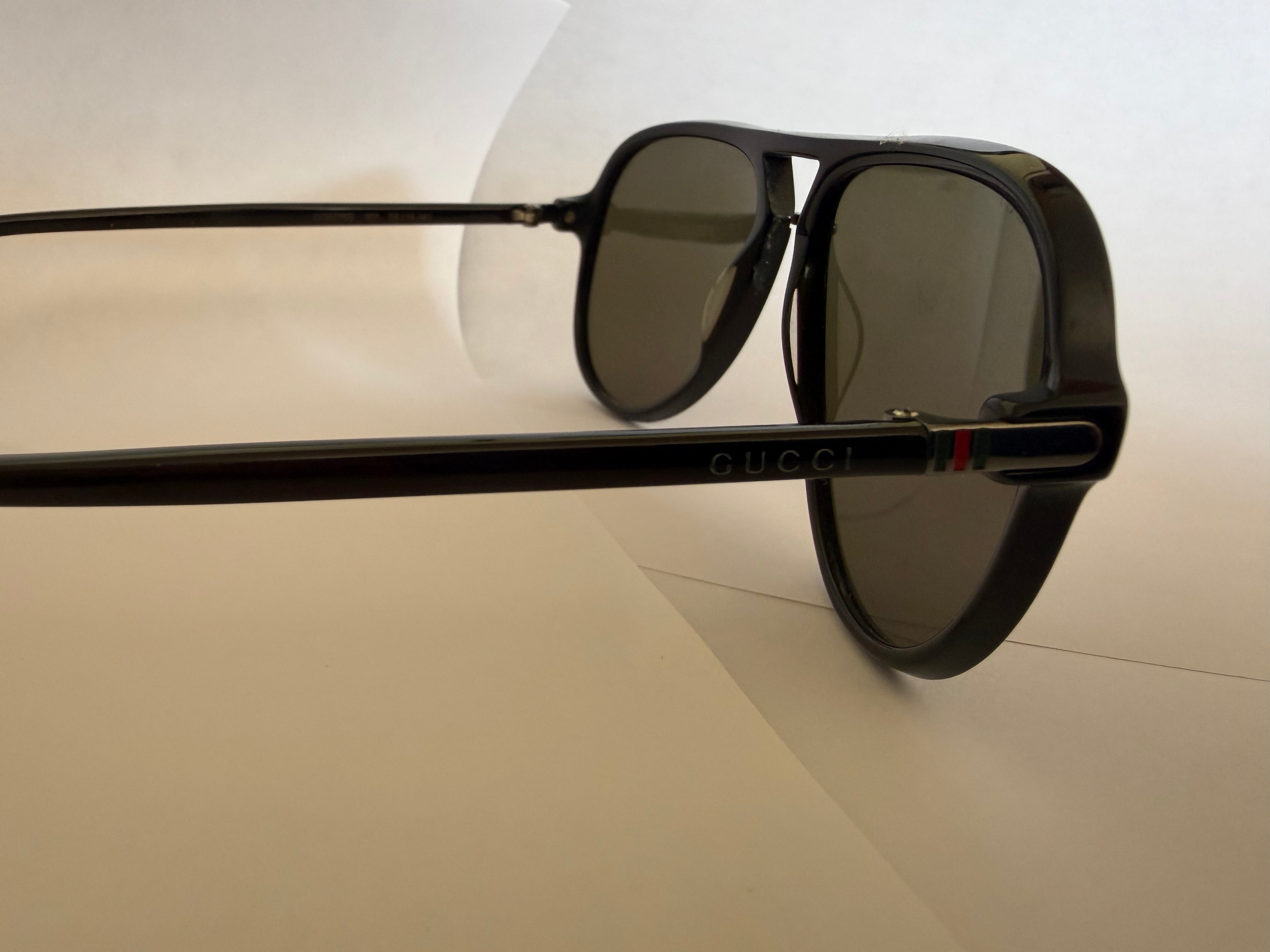 Gucci Web Aviator Sunglasses — Black